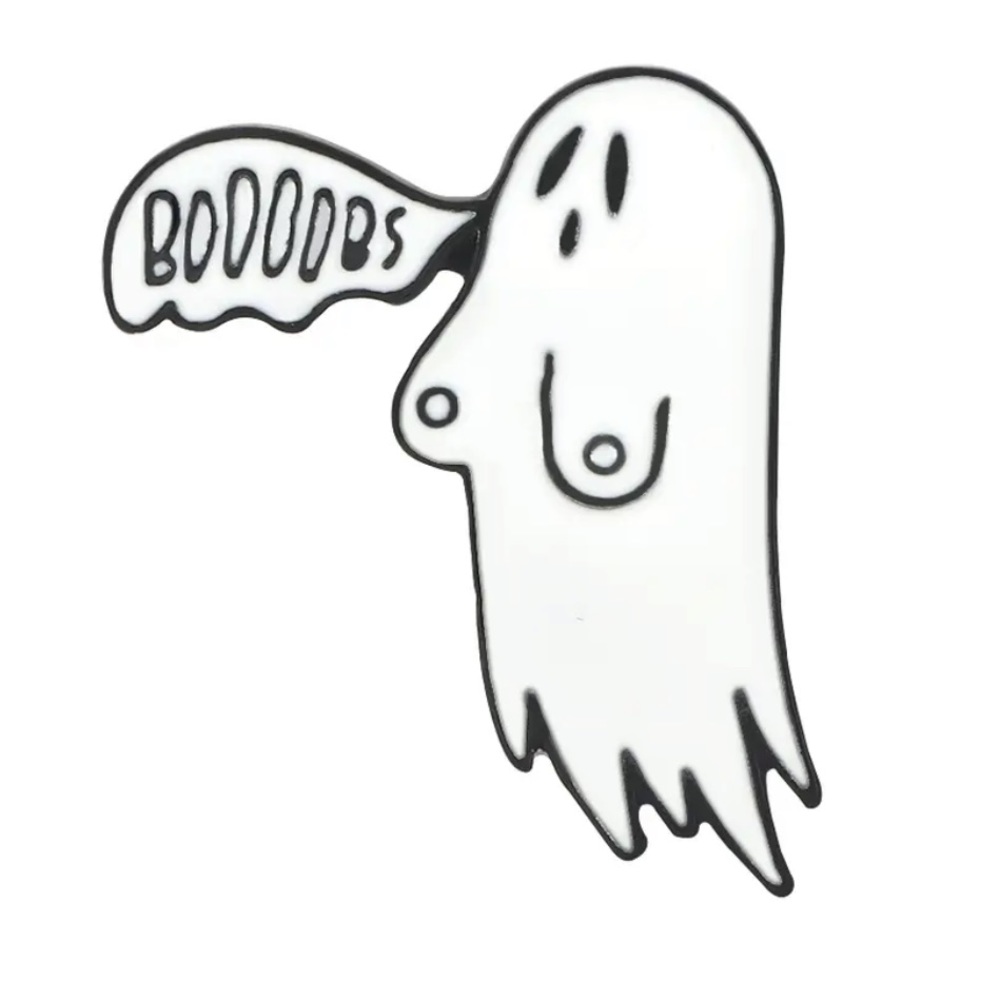 1 LEFT‼️ NSFW Ghost Enamel Pin Funny Boo Boobs Joke Gift Erotic Halloween Badge